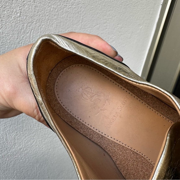 The Office of Angela Scott Ms. Baker Black Cream Leather Toe Cap Oxford Shoes - Picture 15 of 16